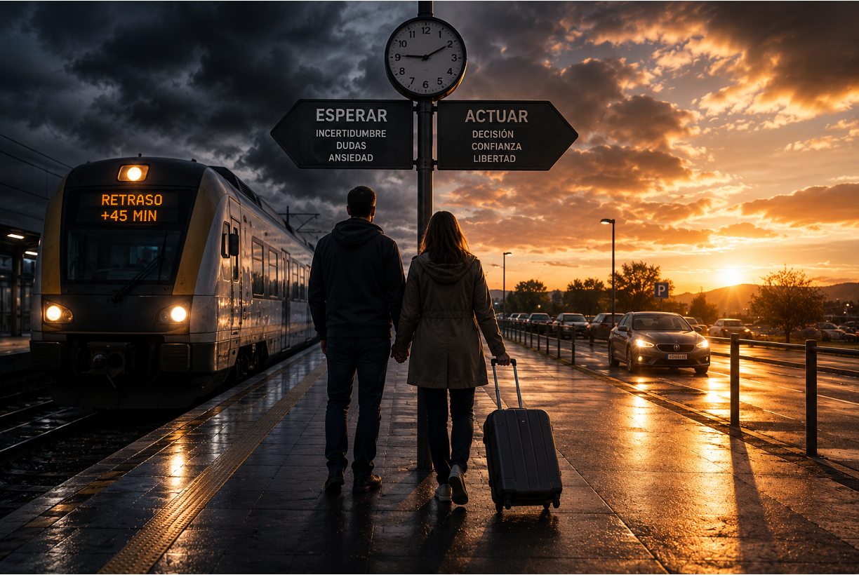 On the platform, as with anxiety, there are always two directions. One toward the storm, the other toward the light.